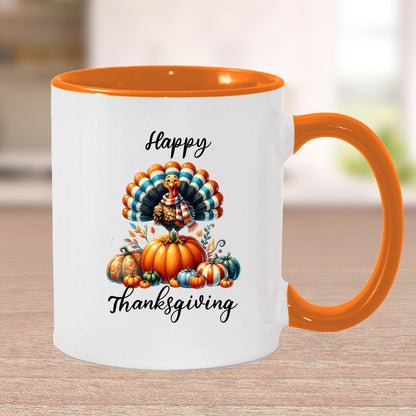 Happy Thanksgiving Ceramic Mug – Perfect for Holiday Cheer! - Mallard Moon Gift Shop