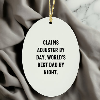 Claims Adjuster Gifts, Funny Quote Oval Ornament for Christmas - Gifts from Friends, Coworkers, Family - Mallard Moon