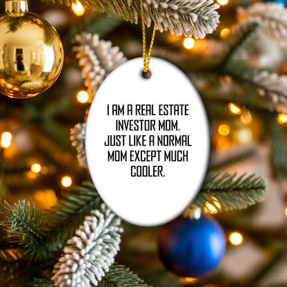 Real Estate Investor Gifts from Friends - Oval Ornament with Funny Quote - Christmas Unique Presents for Real Estate Investor Mom - Mallard Moon