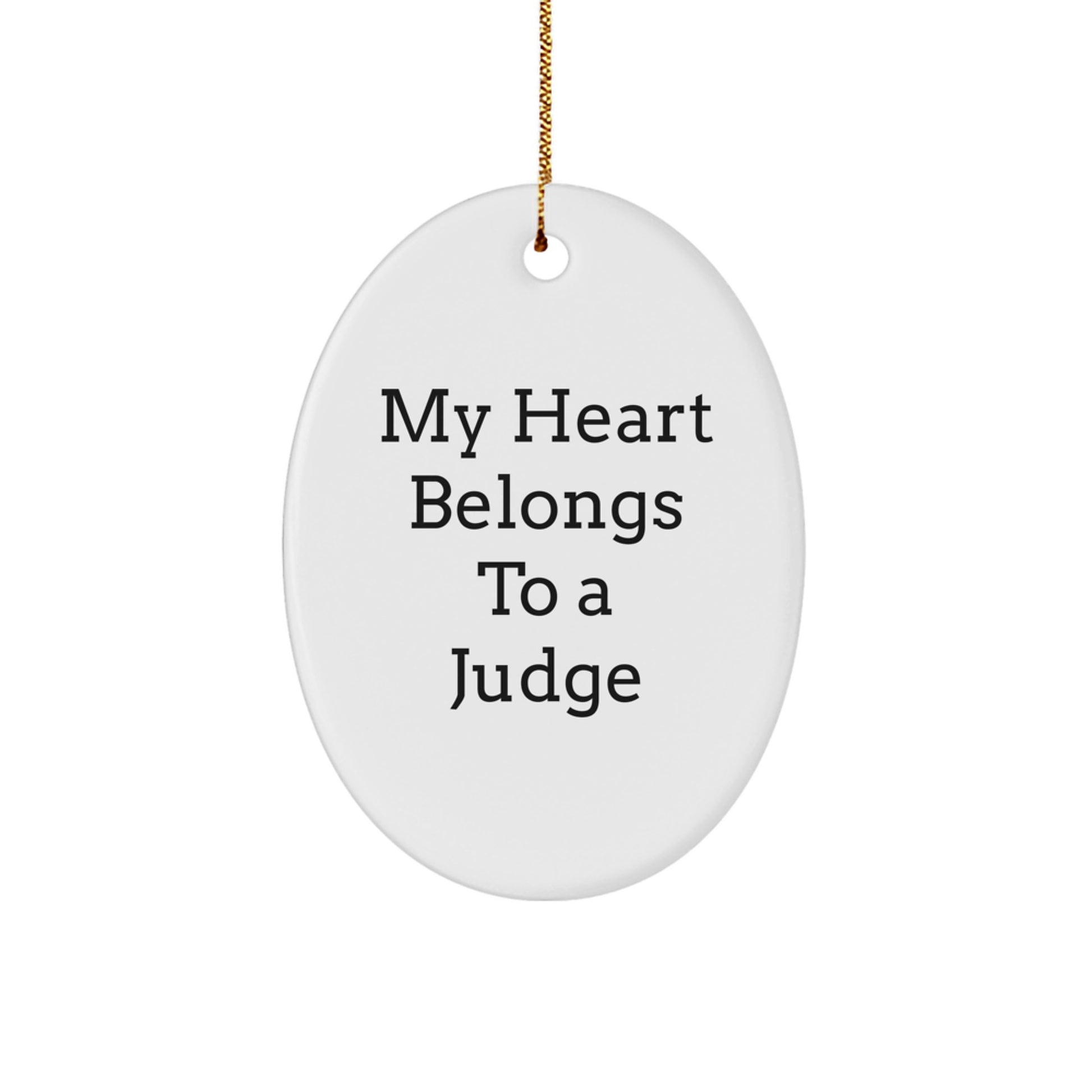 Funny Judge Oval Ornament Gift for Him from Friends, Unique Christmas Unique Gifts for Judge, Oval Judge Ornament - Image 1