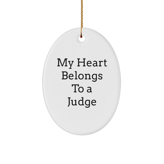 Funny Judge Oval Ornament Gift for Him from Friends, Unique Christmas Unique Gifts for Judge, Oval Judge Ornament - Image 1