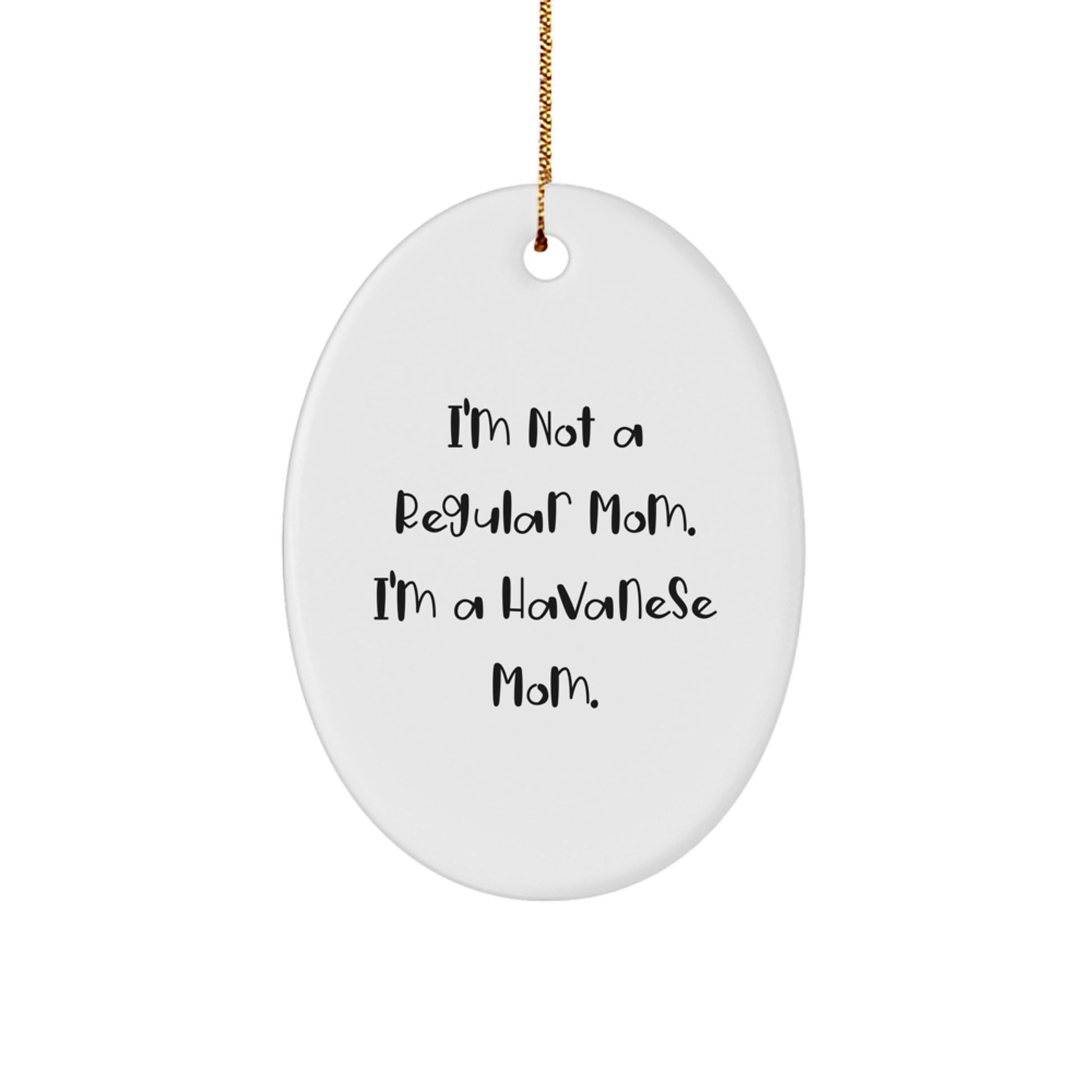 Funny Havanese Dog Mom Oval Ornament Gifts from Family at Christmas - Image 1