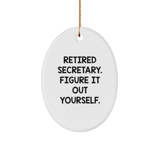 Funny Secretary Christmas Oval Ornament Gifts from Friends for Secretary - Image 1