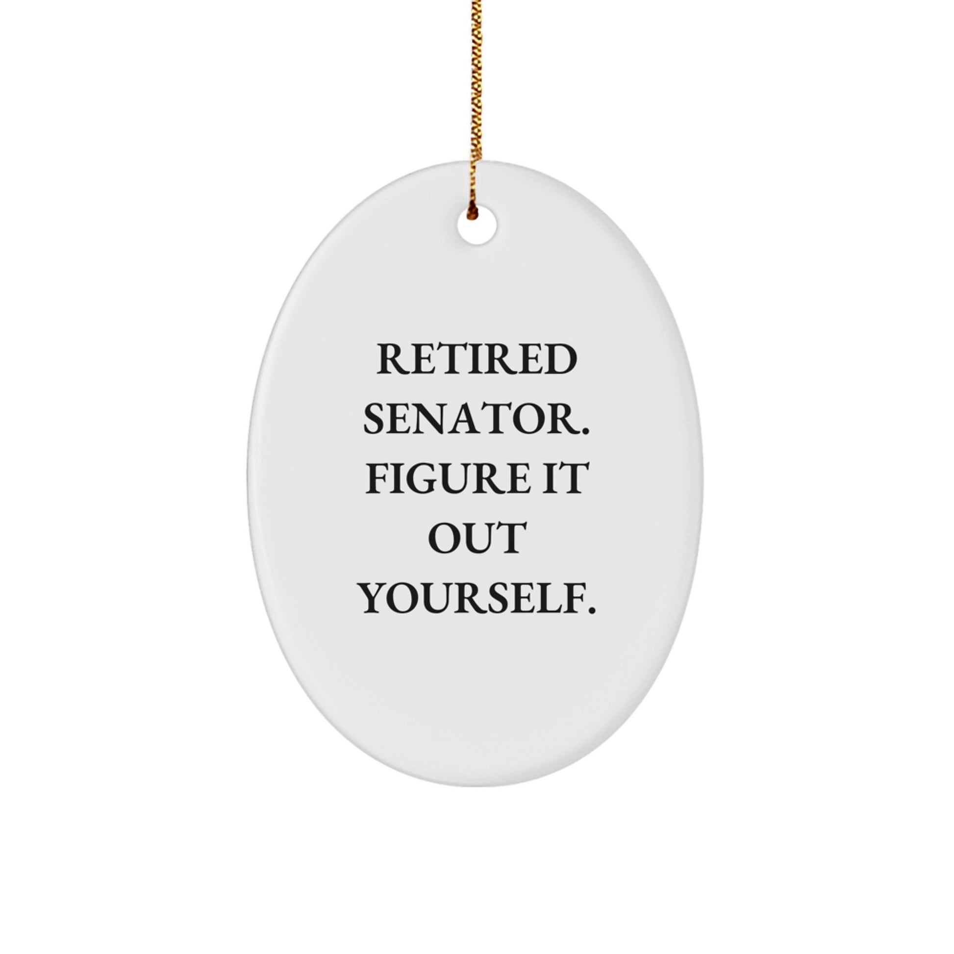 Funny Senator Christmas Unique Gifts Gifts for Senator Unique Oval Ornament from Friends - Image 1