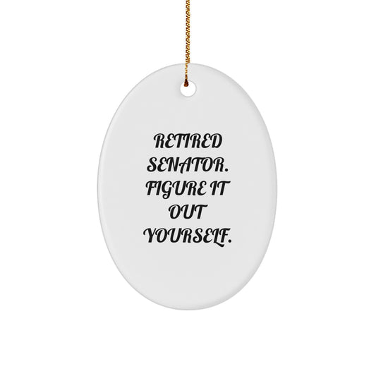 Funny Senator Gifts for Men, Oval Ornament, Retired Senator Figure It Out Yourself Decorative Oval Shaped Figurine from Gifts for Senator Friends Family - Image 1