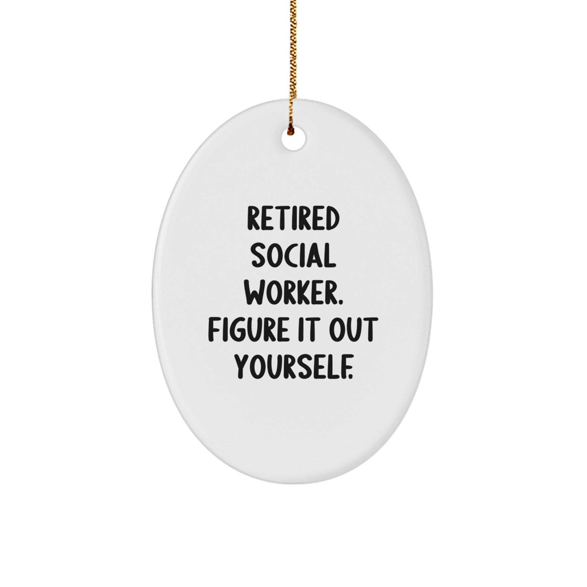 Funny Social Worker Oval Ornament Gifts from Friends for Christmas Unique Presents - Image 1