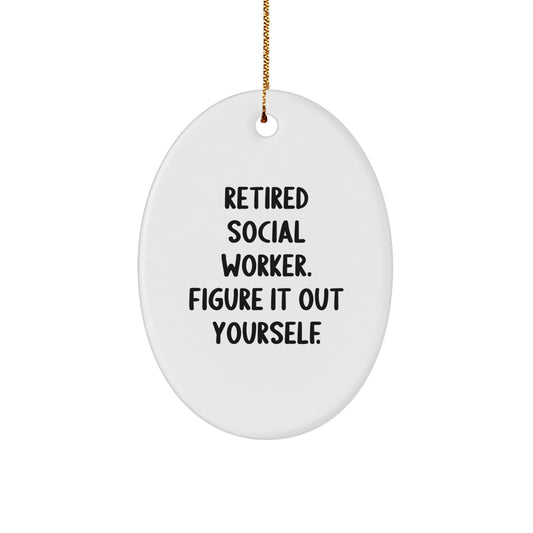 Funny Social Worker Oval Ornament Gifts from Friends for Christmas Unique Presents - Image 1