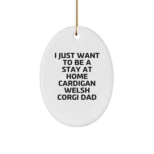Funny Cardigan Welsh Corgi Dad Gifts, Oval Ornament for Cardigan Welsh Corgi Dog Lovers, Christmas Unique Gifts from Friends to Family - Image 1