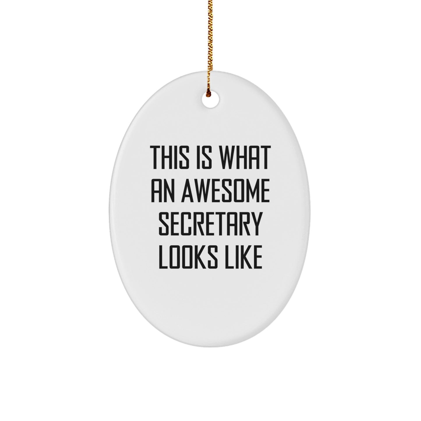 Secretary Gifts from Friends, Awesome Quote Oval Ornament for Christmas, Funny Present for Women, Office Decor - Image 1