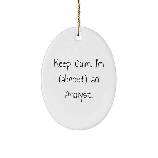 Funny Analyst Oval Ornament, Oval Shaped MDF Wood Gift for Friends, Christmas Unique Gifts from Men to Women, Gifts for Analyst, Oval Decorations - Image 1