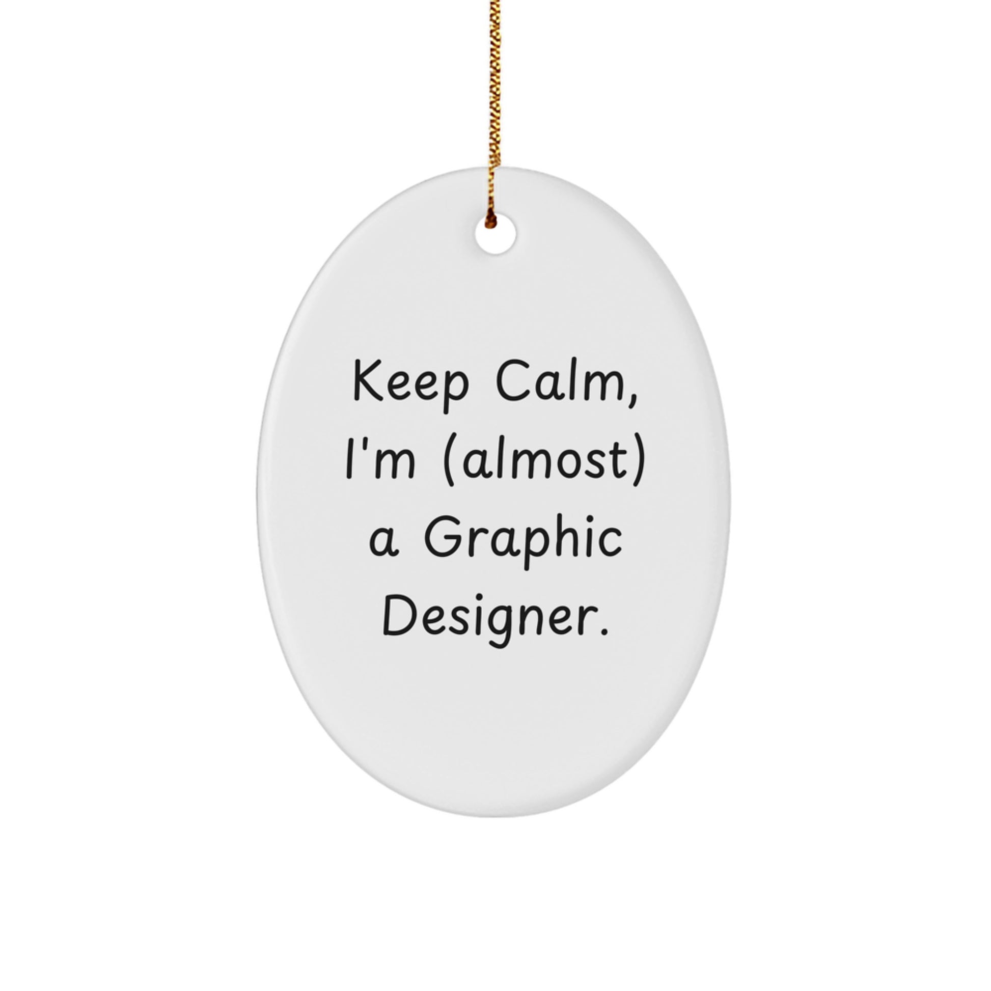 Funny Graphic Designer Oval Ornament Gifts for Him or Her from Friends and Family at Christmas - Image 1