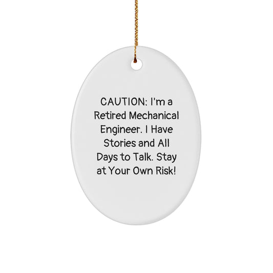 Funny Mechanical Engineer Oval Ornament Gifts from Friends, Coworkers, or Family for Christmas Unique Presents - Image 1