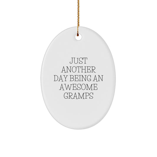 Funny Gramps Oval Ornament Gifts from Family for Christmas Unique Ornament Decor - Image 1