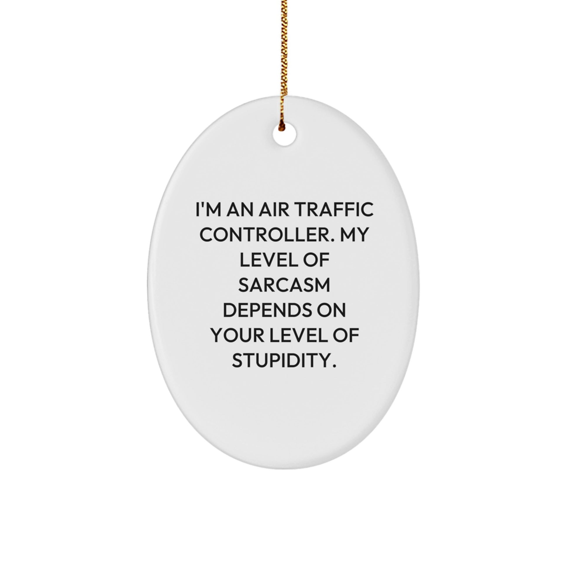 Funny Air Traffic Controller Oval Ornament Gifts for Men from Family, Unique Christmas Unique Air Traffic Controller Decorations, Air Traffic Controller Sarcasm Gift - Image 1
