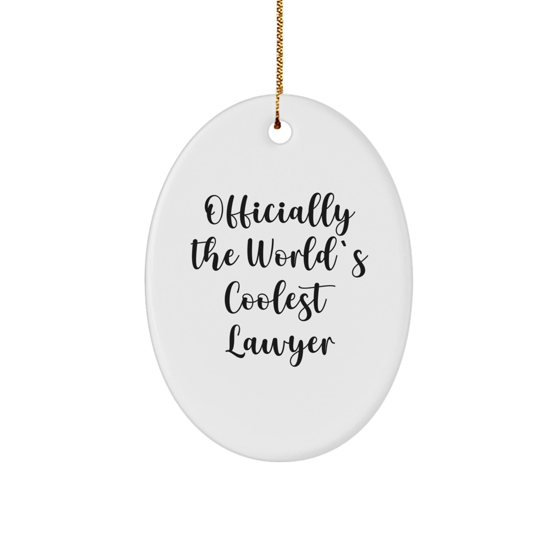 Funny Lawyer Gifts for Men - Oval Ornament - Officially The World's Coolest Lawyer - Gifts from Friends, Family, or Coworkers for Christmas Unique Gifts - Image 1