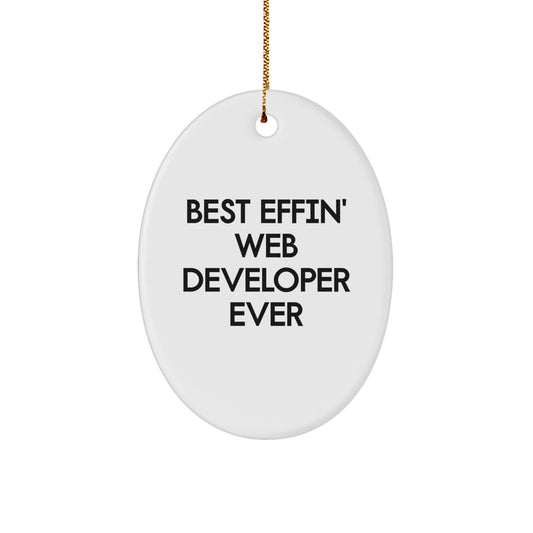 Funny Web Developer Oval Ornament - Best Effin' Ever Gifts for Web Developers Friends Family - Image 1