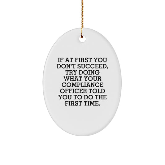 Funny Compliance Officer Oval Ornament Gifts from Family to Compliance Officer, Unique Christmas Unique Gifts for Compliance Officers, Oval Ornament, Holiday Decoration - Image 1
