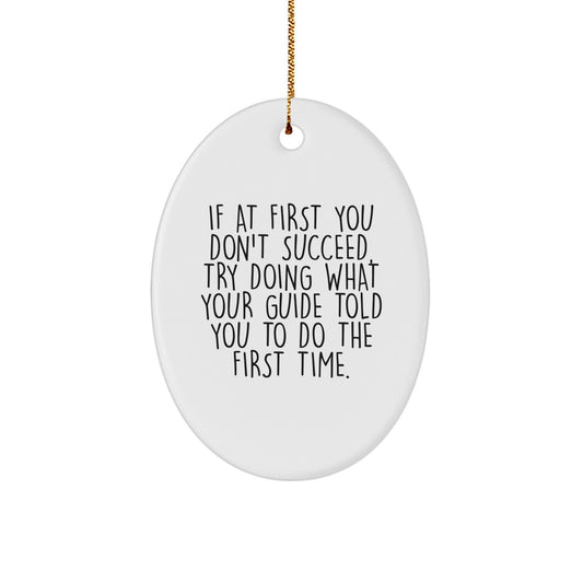 Funny Guide Gifts for Friends, Oval Ornament with Inspirational Quote, Christmas Unique Presents from Men, Women, Family to Guide, Guide Enthusiasts - Image 1