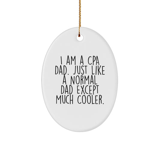Funny CPA Dad Christmas Oval Ornament Gifts from Men, Gifts for CPA Friends - Image 1