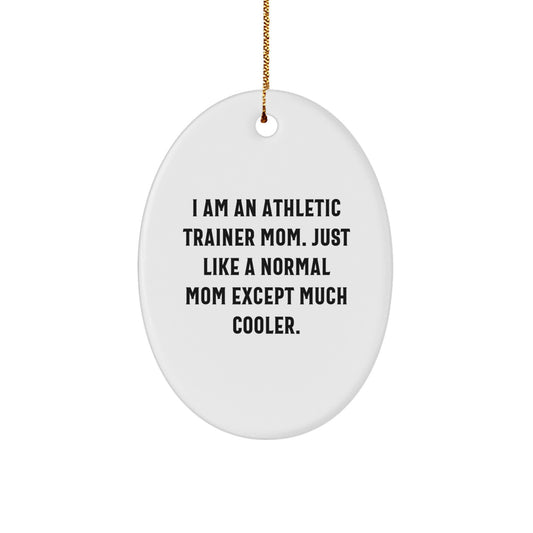Funny Athletic Trainer Mom Oval Ornament Gifts from Family for Christmas Unique Presents - Image 1