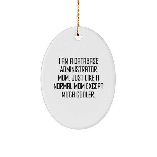 Funny Database Administrator Mom Gifts from Friends, Christmas Unique Gifts for Database Administrator Mom, Oval Ornament - Image 1