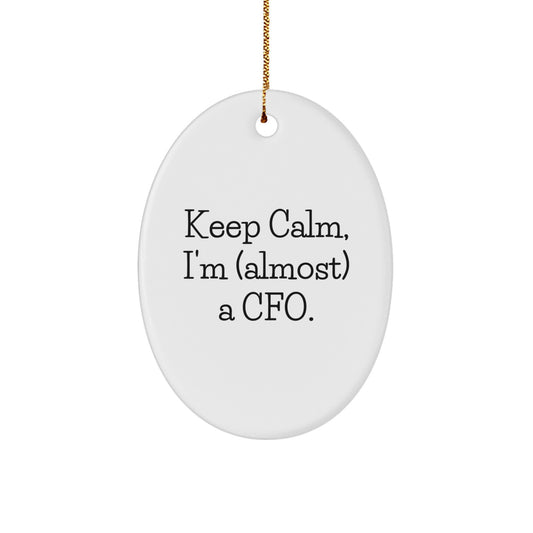 Funny CFO Christmas Oval Ornament Gifts from Friends to CFO, Oval Shaped Keepsake for Office Decor - Image 1