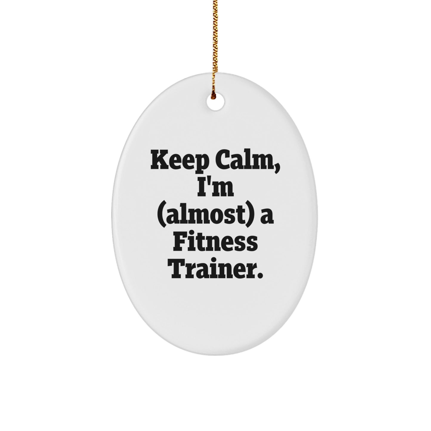 Funny Fitness Trainer Oval Ornament Gifts for Friends from Men, Unique Christmas Decorations - Image 1
