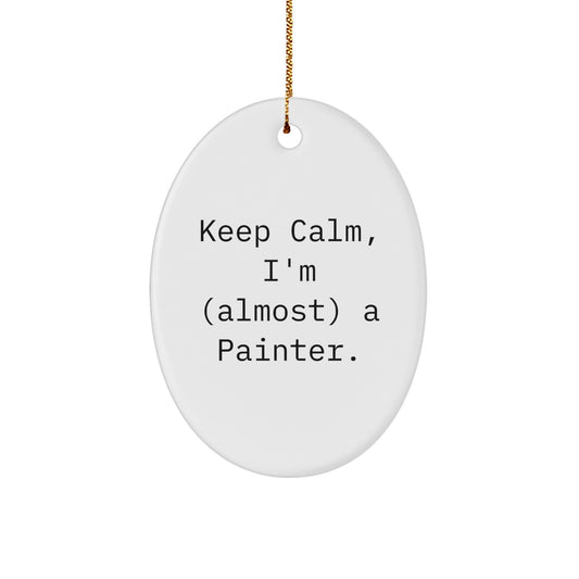 Funny Painter Oval Ornament Gifts for Painter Men Women from Family Friends Coworkers - Image 1