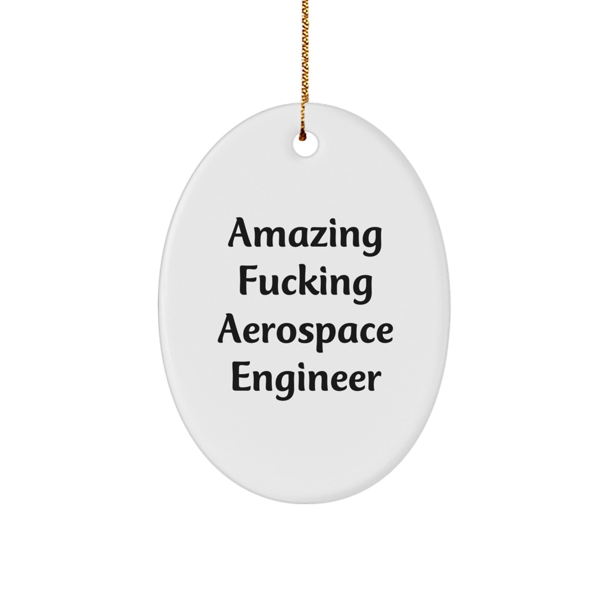 Funny Aerospace Engineer Gifts for Men - Amazing Quote Oval Ornament, Perfect Christmas Unique Gifts from Family - Image 1