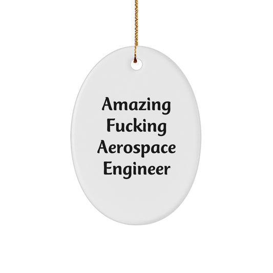 Funny Aerospace Engineer Gifts for Men - Amazing Quote Oval Ornament, Perfect Christmas Unique Gifts from Family - Image 1