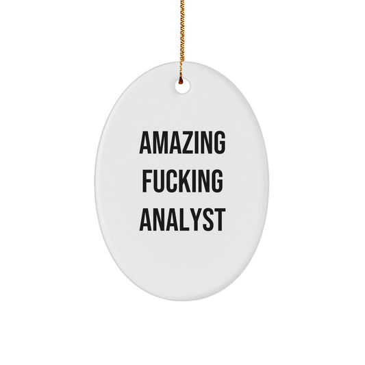 Funny Analyst Christmas Unique Gift, Oval Ornament for Analyst Friends, Unique Gifts from Men to Men, Oval Shaped Analyst Decor for Christmas Unique Gifts - Image 1