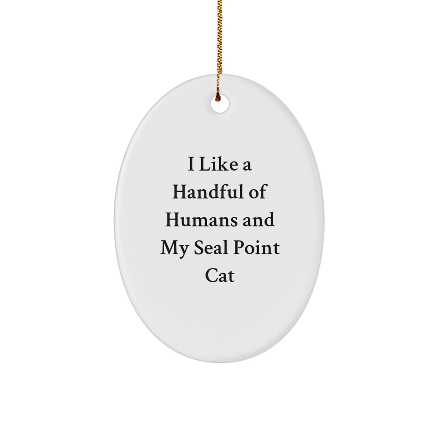 Funny Seal Point Cat Oval Ornament Gifts from Friends for Cat Lovers on Christmas - Image 1