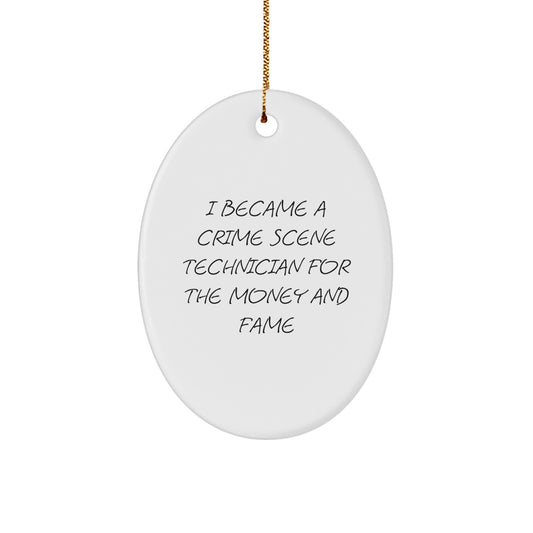 Funny Crime Scene Technician Oval Ornament Gifts from Men to Friends and Family, Perfect for Christmas Unique Gifts - Image 1
