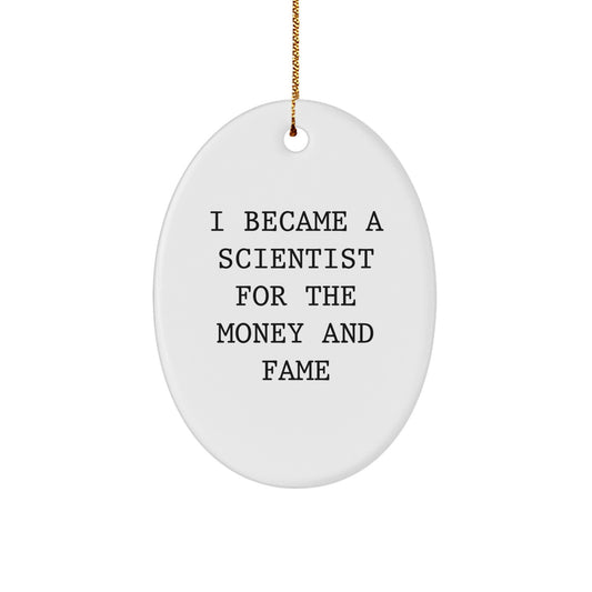 Funny Scientist Oval Ornament for Men and Women Gifts from Friends, Coworkers, and Family - Unique Christmas Decorations - Image 1
