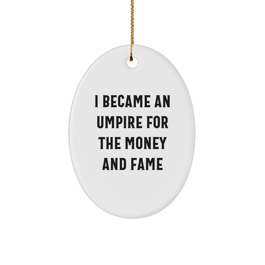Funny Umpire Gifts for Umpires, Oval Ornament for Umpire Fans, Christmas Unique Gifts from Friends to Umpires - Image 1
