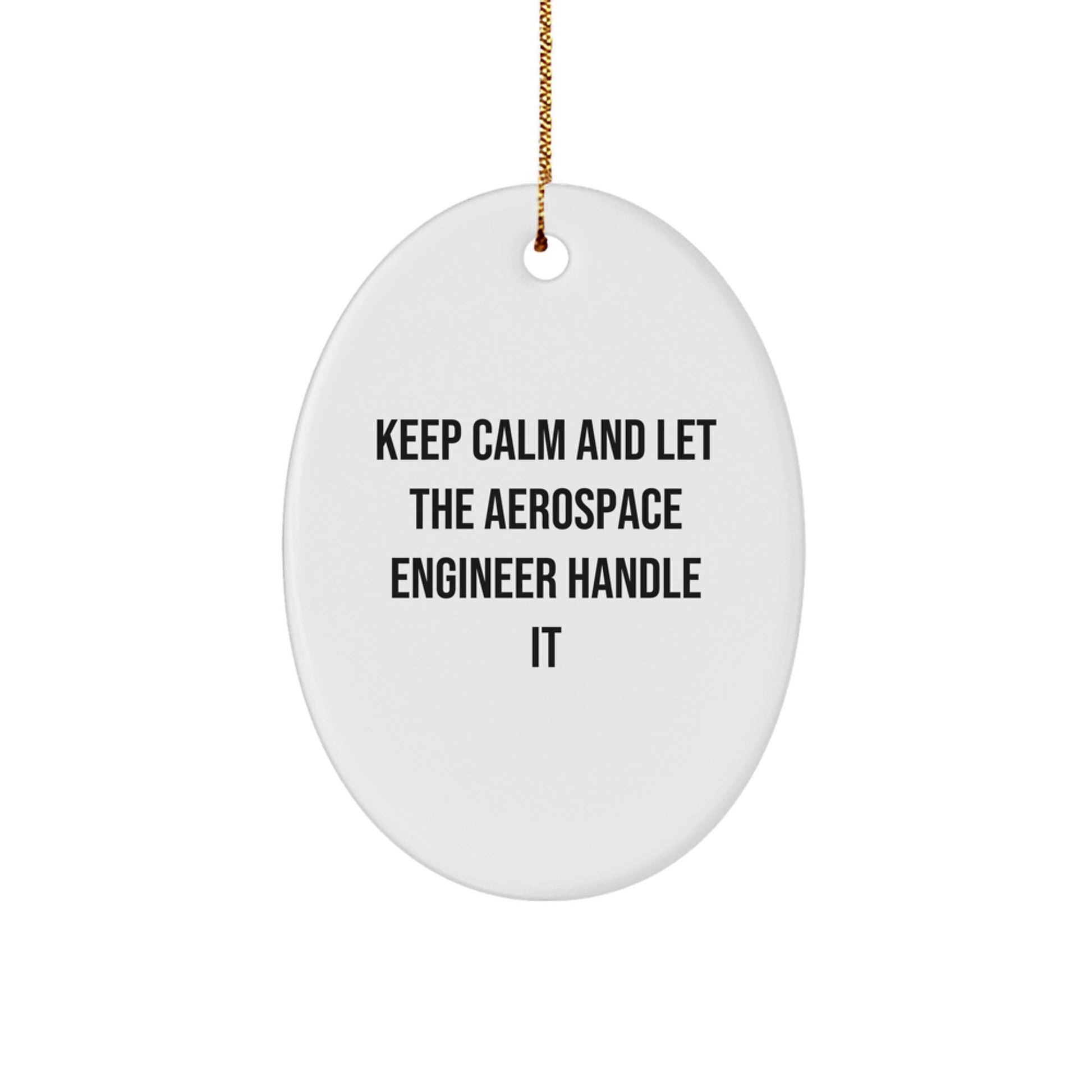 Aerospace Engineer Gifts, Keep Calm and Let the Pro Handle It, Oval Ornament, Christmas Unique Gifts from Friends