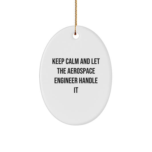 Aerospace Engineer Gifts, Keep Calm and Let the Pro Handle It, Oval Ornament, Christmas Unique Gifts from Friends