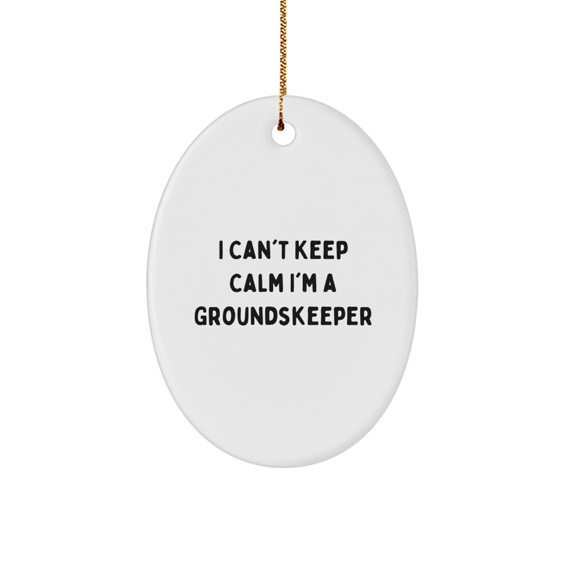 Funny groundskeeper Gifts Oval Ornament I Cant Keep Calm I'm A groundskeeper for Men Women Friends Family - Image 1