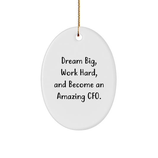 Dream Big CFO Christmas Unique Gifts for Men Oval Ornament from Friends, Inspirational CFO Oval Shaped Decorations, CFO Gifts for Men Women Coworkers Family - Image 1