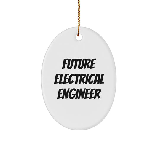 Funny Future Electrical Engineer Oval Ornament Gifts from Family, Friends, or Coworkers for Christmas Unique Decorations - Image 1
