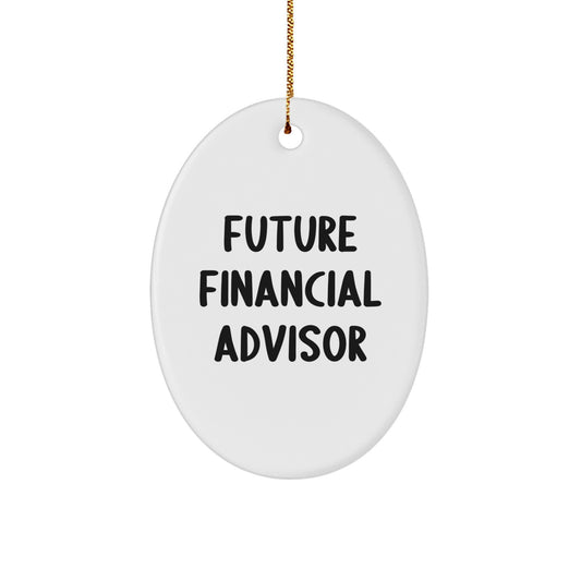 Christmas Unique Gifts from Family to Future Financial Advisor - Funny Oval Ornament, Inspirational Quote for Financial Advisor Friends - Image 1