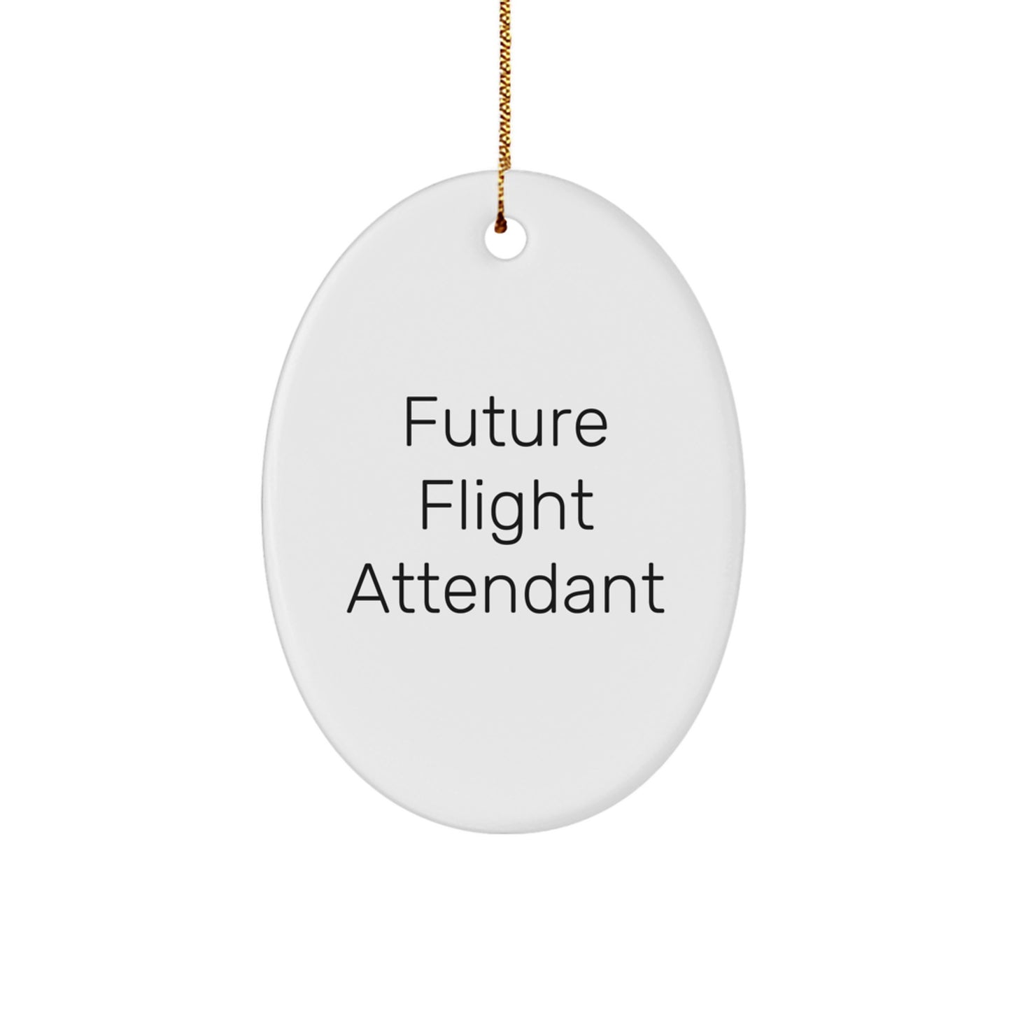 Funny Future Flight Attendant Oval Ornament, Flight Attendant Gifts for Men or Women, Christmas Unique Gifts from Family or Friends - Image 1