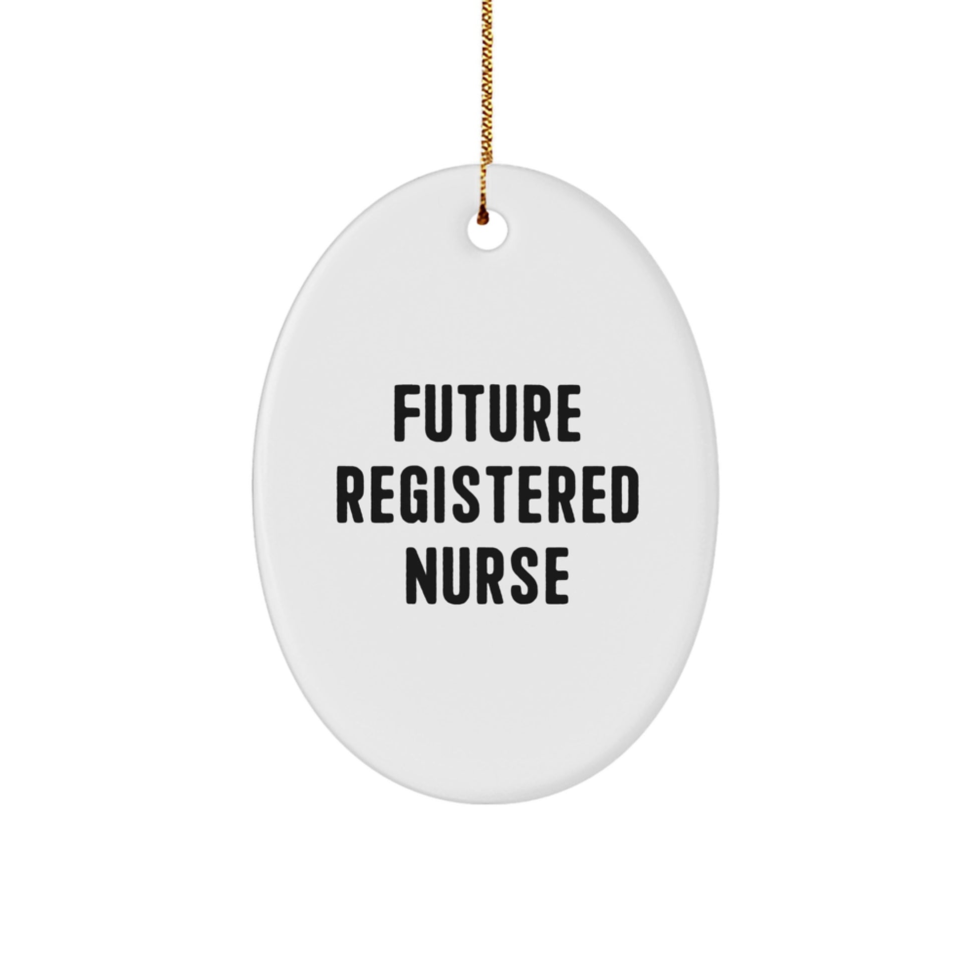 Funny Quote Gifts for Registered Nurse, Oval Ornament, Future Nurse, White Color, Oval Shaped, Gifts from Men, Gifts for Women, Christmas Unique Gifts - Image 1