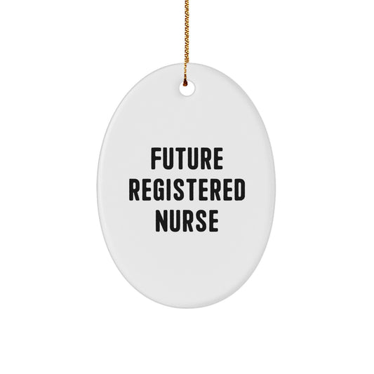 Funny Quote Gifts for Registered Nurse, Oval Ornament, Future Nurse, White Color, Oval Shaped, Gifts from Men, Gifts for Women, Christmas Unique Gifts - Image 1
