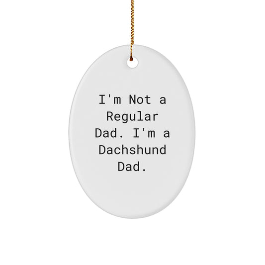 Funny Dachshund Dog Oval Ornaments Gifts from Dads for Christmas Unique - Image 1