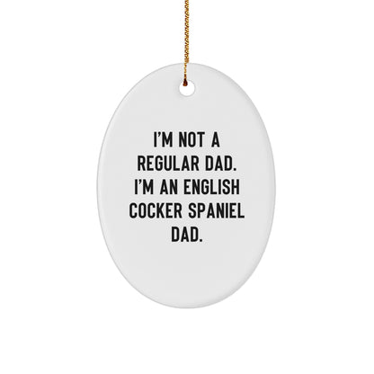 Funny English Cocker Spaniel Dog Gifts from Dad, Oval Ornament for Christmas Unique Gifts, English Cocker Spaniel Dog Dad Funny - Image 1