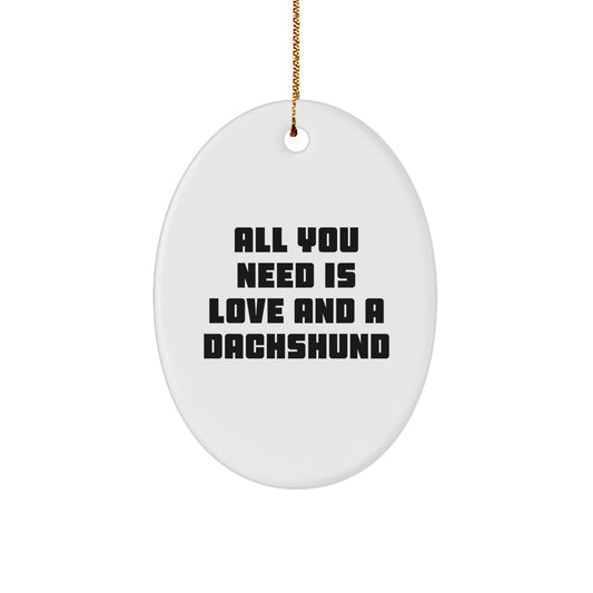 Funny Dachshund Dog Oval Ornament Gifts from Family, Friends or Coworkers for Christmas - Image 1
