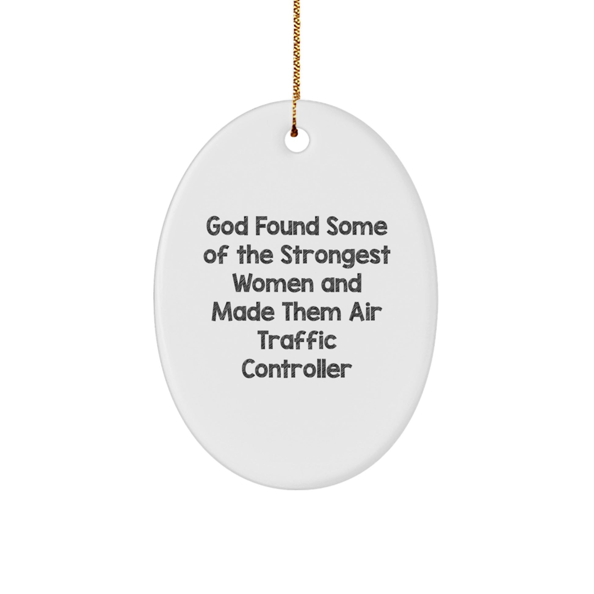 Funny Air Traffic Controller Gifts for Women, Oval Ornament Christmas Unique Gifts from Family to Air Traffic Controller - Image 1