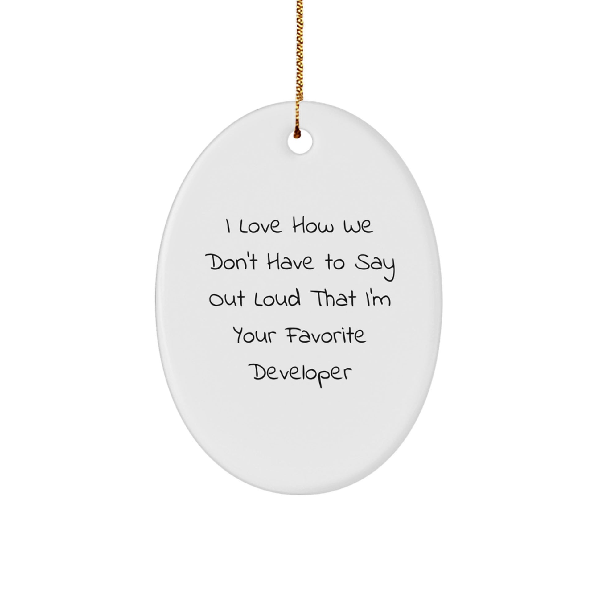 Funny Developer Oval Ornament Gifts from Friends - Christmas Unique Gifts for Developers - Image 1