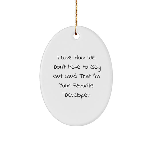 Funny Developer Oval Ornament Gifts from Friends - Christmas Unique Gifts for Developers - Image 1